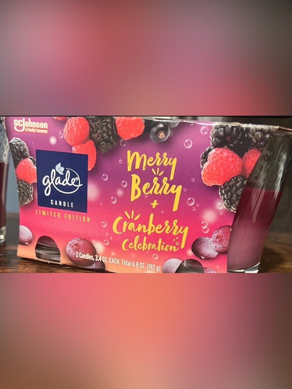 Glade Merry Berry & Cranberry Celebration Limited Edition Seasonal Candles New!